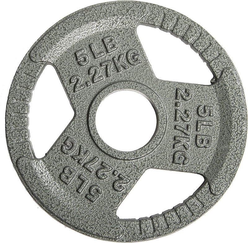 HulkFit 2-inch Iron Plate for Strength Training, Weightlifting, Single (5 Pounds), Silver - Image 1